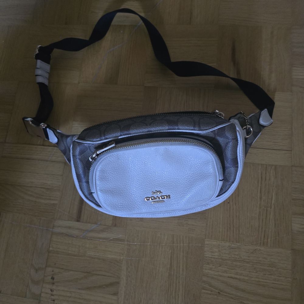 Coach Brown and White Men's Belt Bag